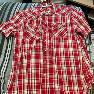 Old navy Mens Xl red plaid shirt sleeve shirt